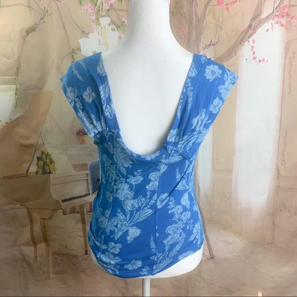 NEW Free People Vanessa Top In Blue - Picture 8 of 11